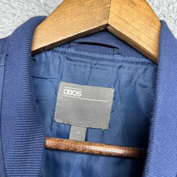 Asos Jacket Men's Medium Full Zip Solid Pockets Casual Blank Cotton Streetwear - Picture 6 of 9